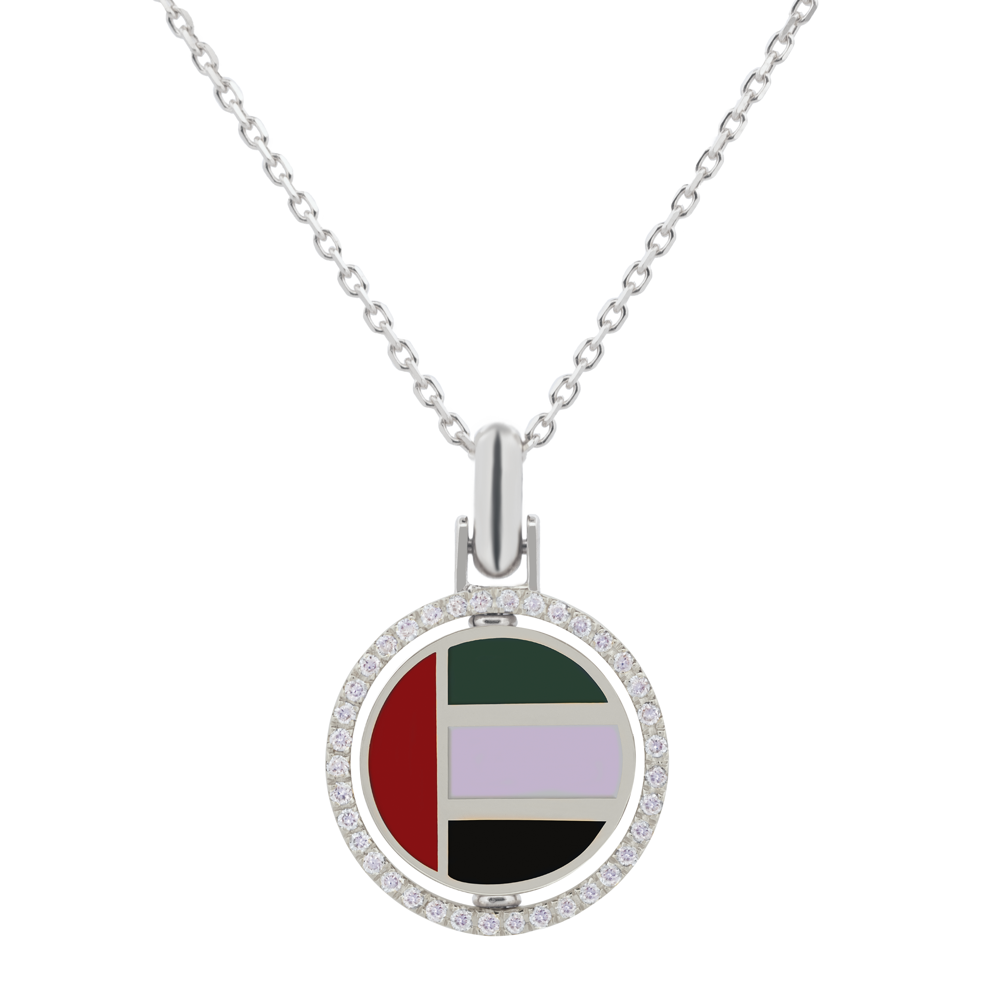 UAE Flag pendant with Diamonds